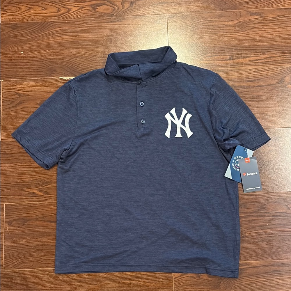 Fanatics Navy Blue Polo Shirt with NY Yankees Logo